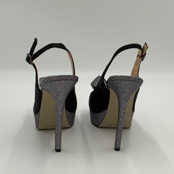 Enzo Angiolini Black Silver Stiletto Heel Pumps - Picture 3 of 8